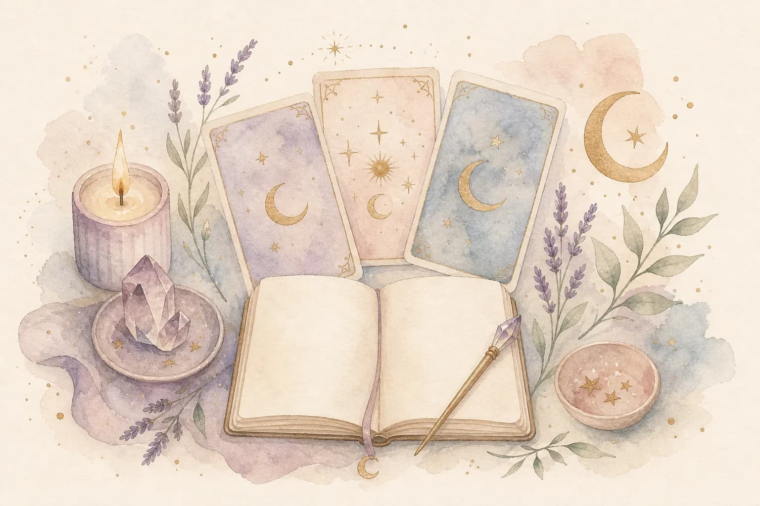 How to Read a Three-Card Tarot Spread — Past, Present, Future as One Sentence