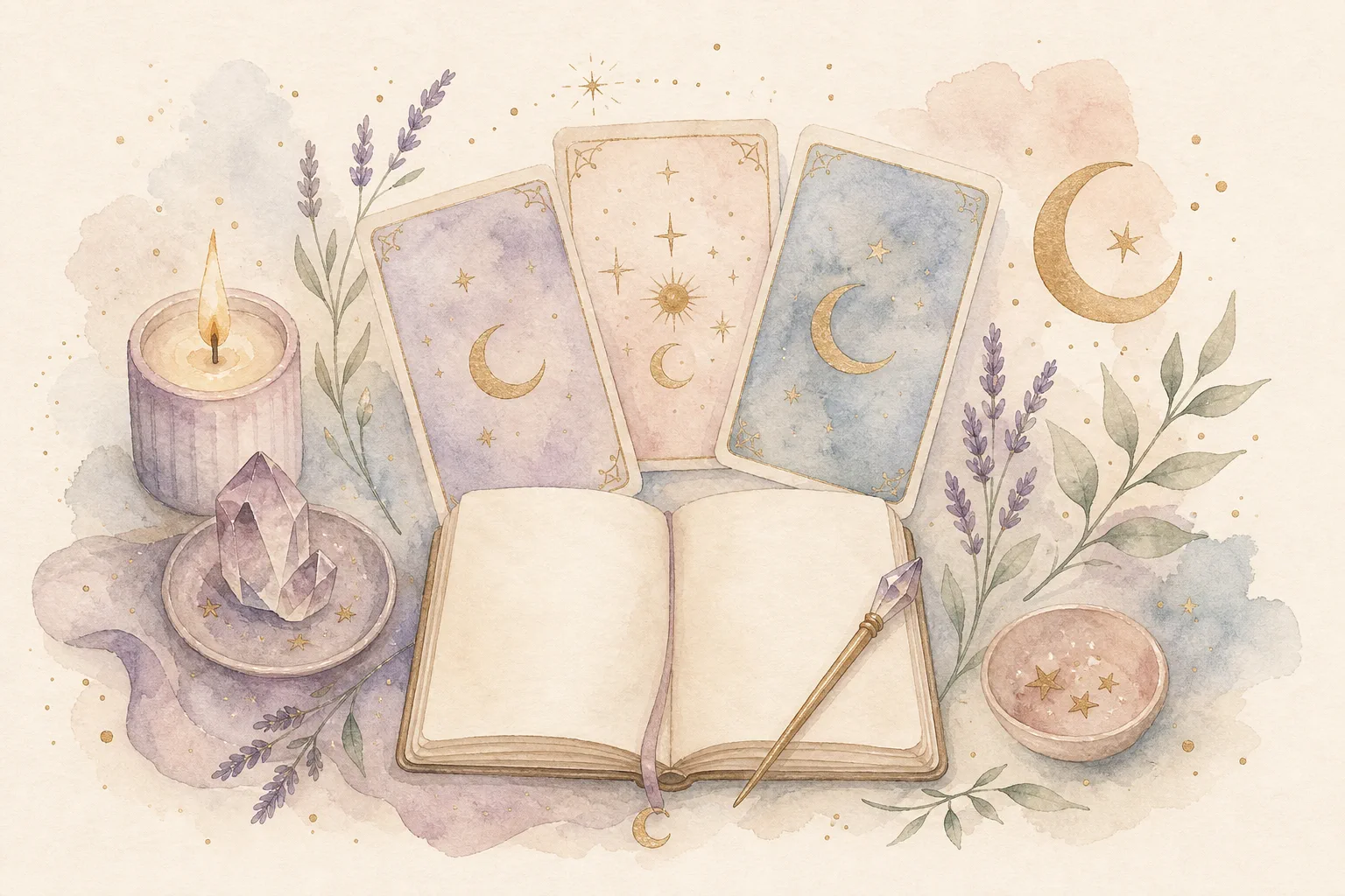 How to Read a Three-Card Tarot Spread — Past, Present, Future as One Sentence