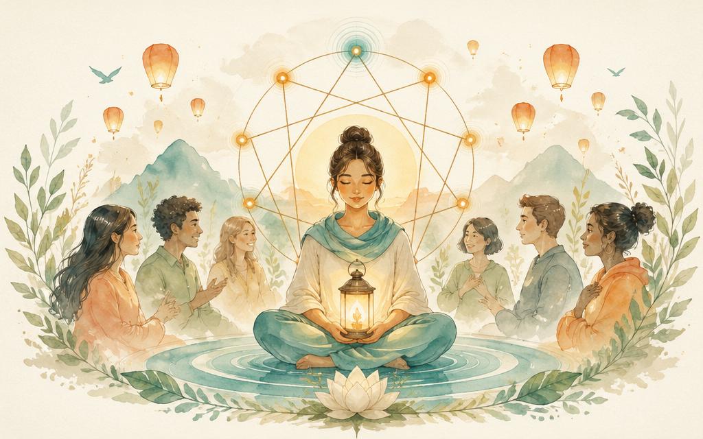 유형 9 — 평화주의자 🕊️ 결과 수채화 일러스트