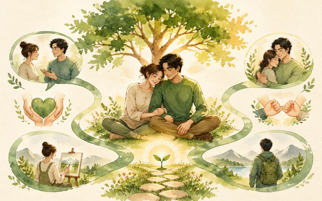 안정형 🌳 결과 수채화 일러스트
